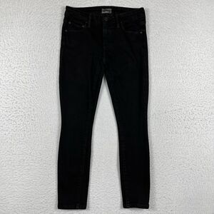 Mother Jeans‎ Womens 25 Black Denim The Looker Skinny Ankle USA Stretch Western